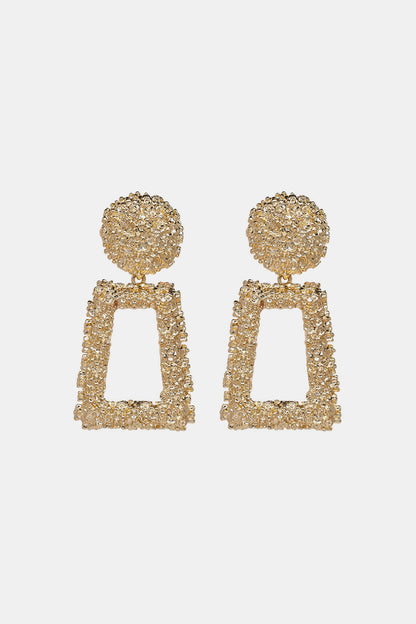 Geometrical Shape Zinc Alloy Dangle Earrings Gold One Size