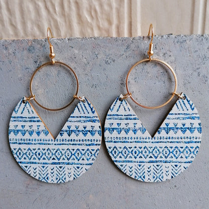 Ms.Pac-Man Shape Wooden Dangle Earrings Style D One Size
