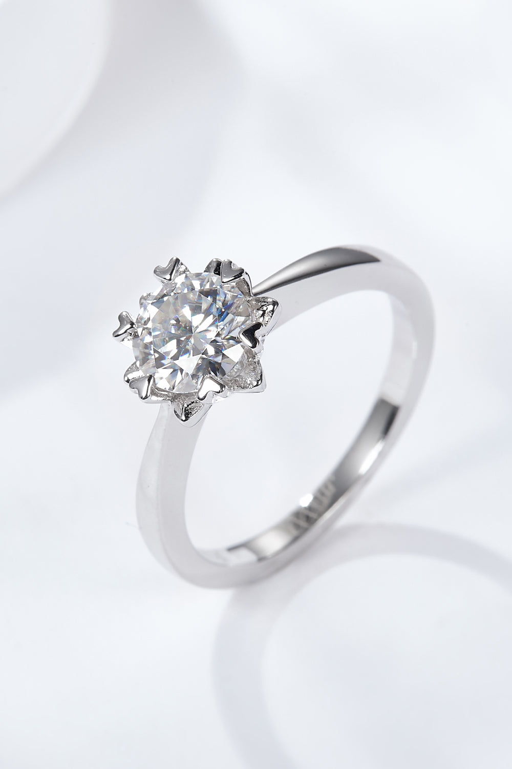 925 Sterling Silver Solitaire Moissanite Ring Silver