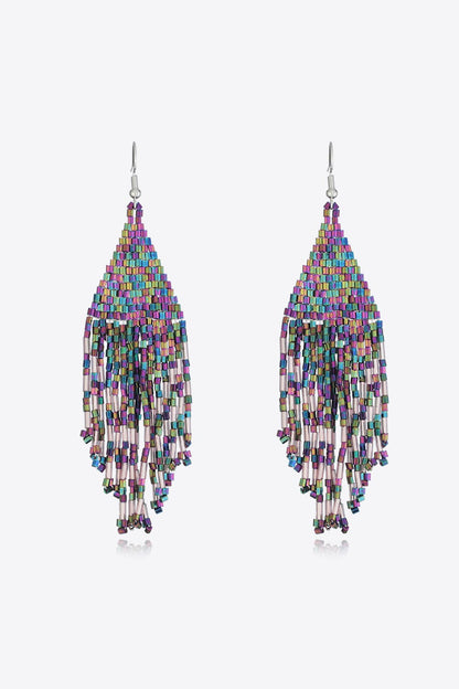 Beaded Dangle Earrings Multicolor One Size