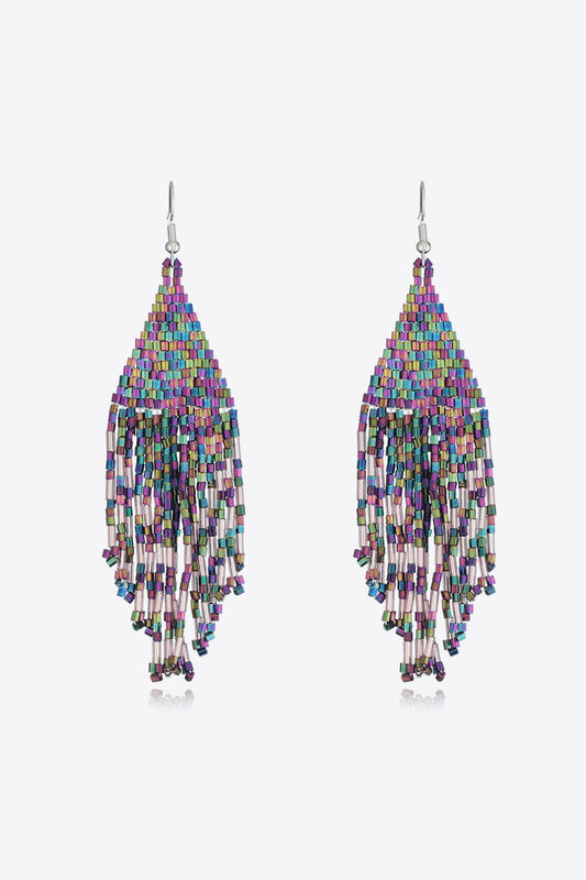 Beaded Dangle Earrings Multicolor One Size