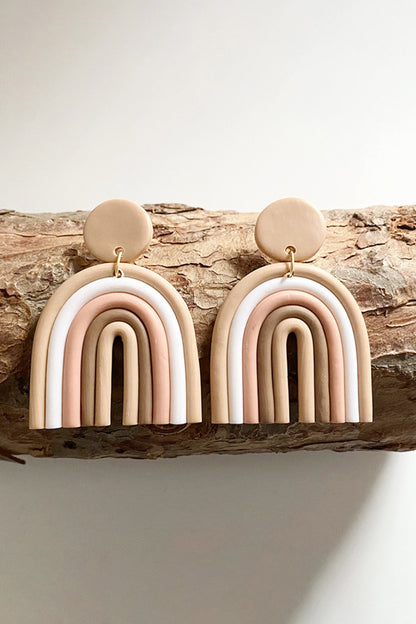 Rainbow Shape Dangle Earrings Tan One Size