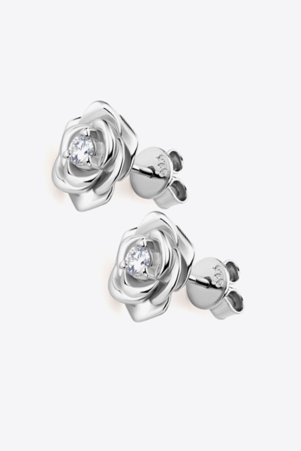 Adored Moissanite Flower 925 Sterling Silver Earrings Silver One Size
