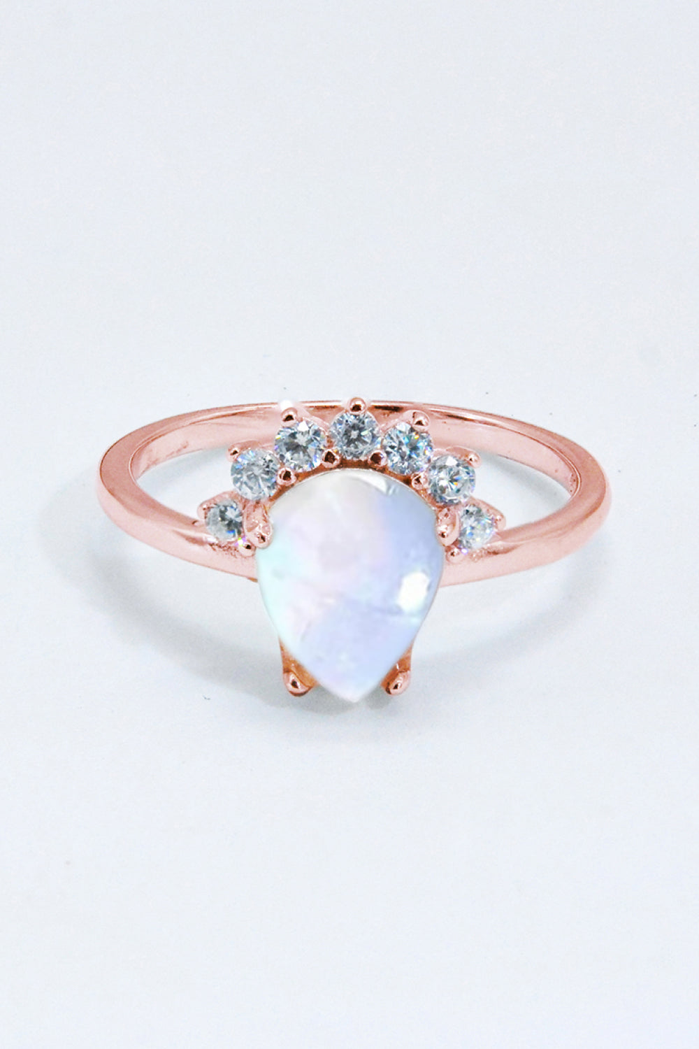 925 Sterling Silver Moonstone Ring Rose Gold