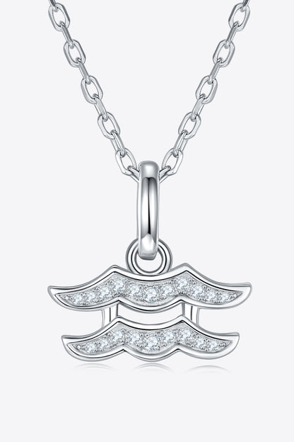 Moissanite Constellation Pendant Necklace Aquarius One Size