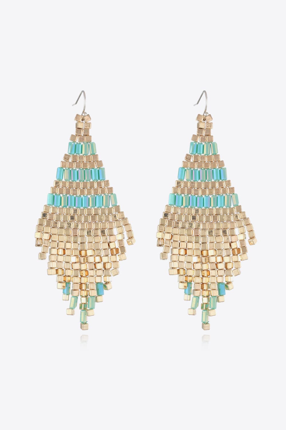 Beaded Dangle Earrings Turquoise One Size