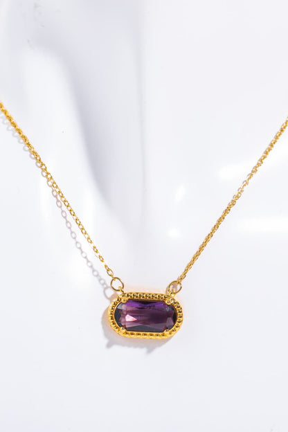Copper 14K Gold-Plated Pendant Necklace Violet One Size