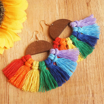 Tassel Detail Drop Earrings Style B One Size