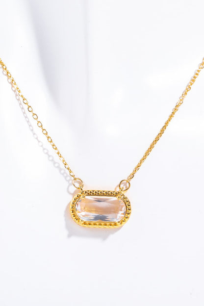 Copper 14K Gold-Plated Pendant Necklace Transparent One Size