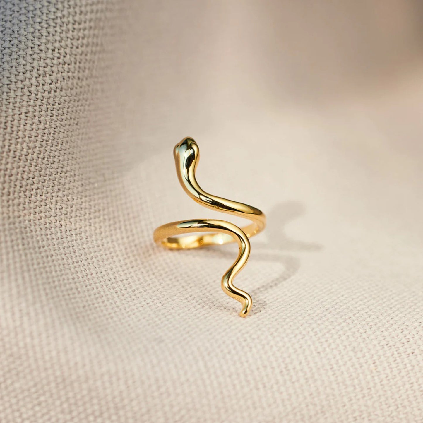 Snake Shape 18K Gold-Plated Bypass Ring Gold 7