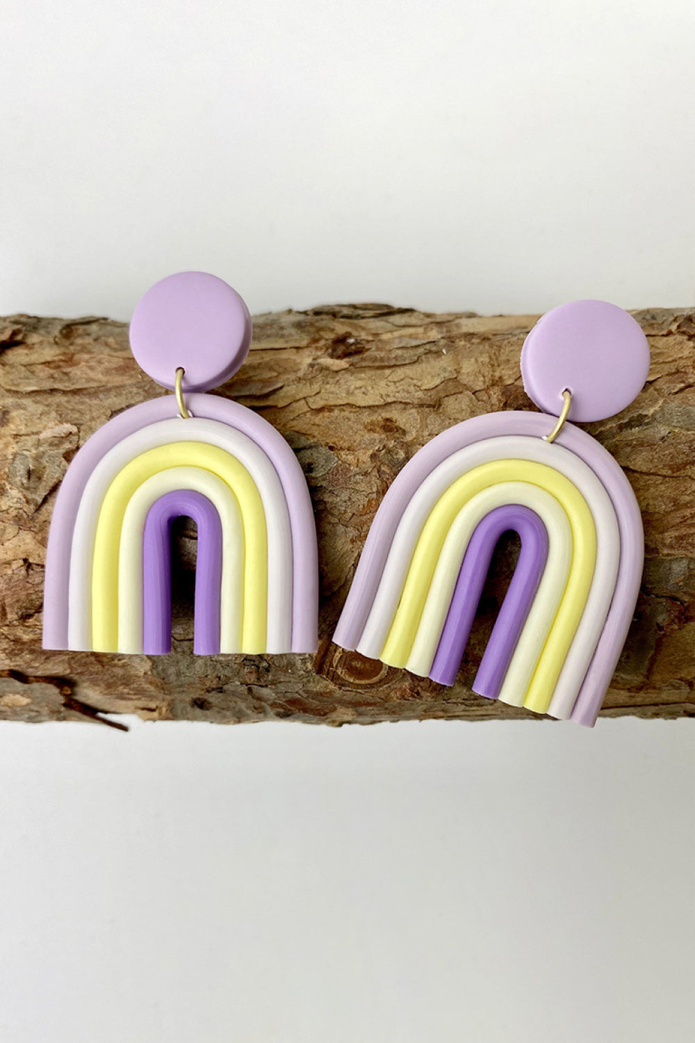 Rainbow Shape Dangle Earrings Lavender One Size