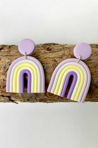 Rainbow Shape Dangle Earrings Lavender One Size