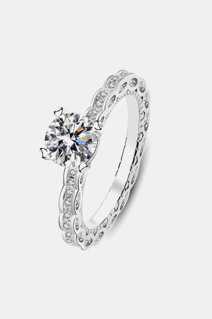 1 Carat Moissanite 925 Sterling Silver Ring Silver