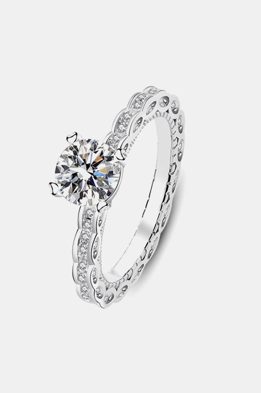 1 Carat Moissanite 925 Sterling Silver Ring Silver