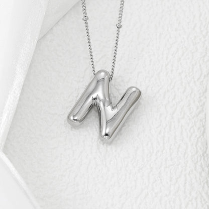 Copper Bubble Letter Pendant Necklace Style N One Size