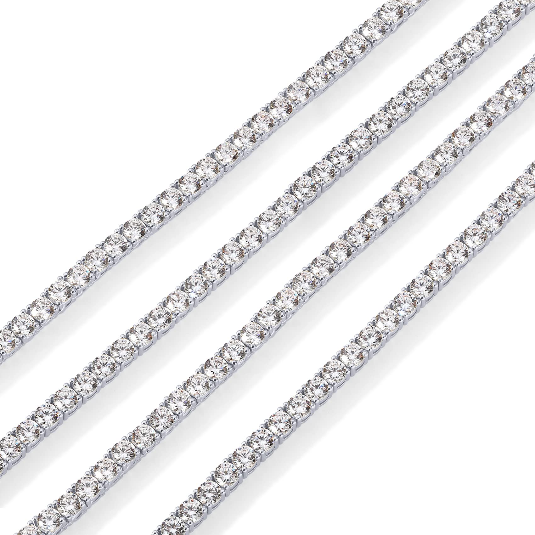 PAVOI 14K Gold Plated 3mm Simulated Diamond Tennis Necklace for Women | Tennis Chain | Chunky Long Gold Necklace for Women| Sizes 15" and 18"