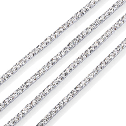 PAVOI 14K Gold Plated 3mm Simulated Diamond Tennis Necklace for Women | Tennis Chain | Chunky Long Gold Necklace for Women| Sizes 15" and 18"