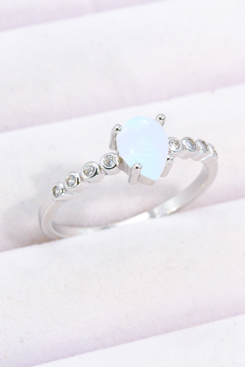Teardrop Natural Moonstone Ring Moonstone