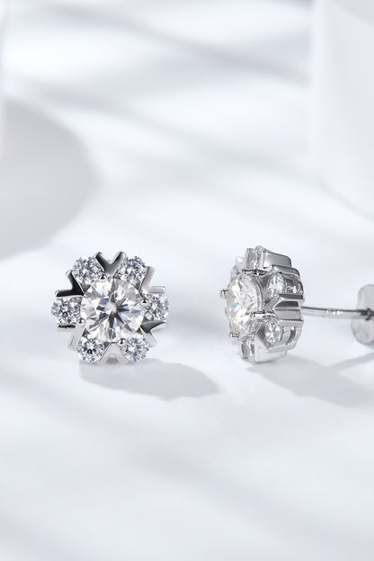 925 Sterling Silver Moissanite Stud Earrings.