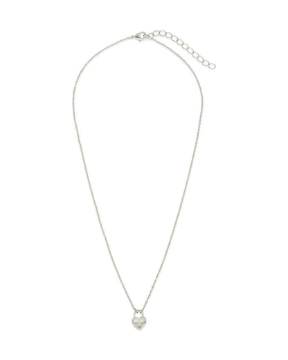 Josephine CZ Heart Locket Pendant Necklace