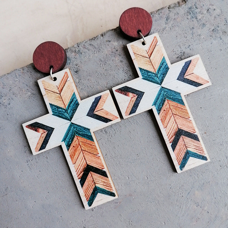 Cross Drop Earrings Style B One Size