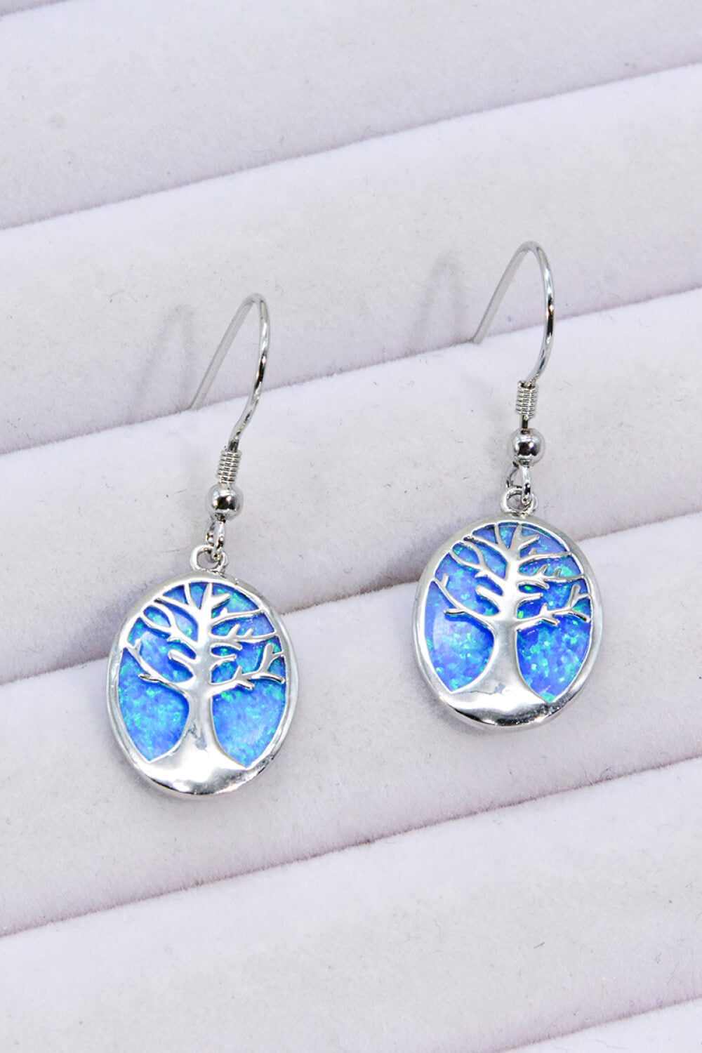 Opal Blue Platinum-Plated Drop Earrings Blue One Size
