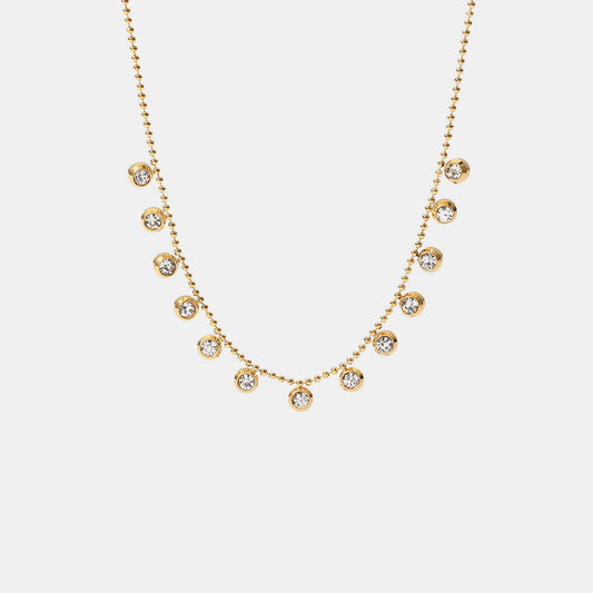 Zircon 18K Gold-Plated Necklace Gold One Size