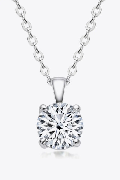 925 Sterling Silver 1 Carat Moissanite Chain-Link Necklace Silver One Size