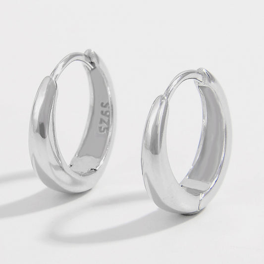 925 Sterling Silver Huggie Earrings Silver One Size
