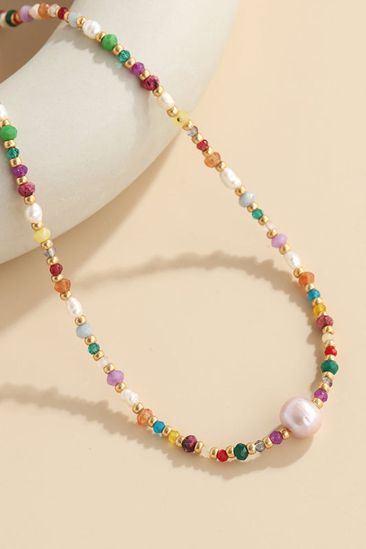 Multicolored Bead Necklace Multicolor One Size