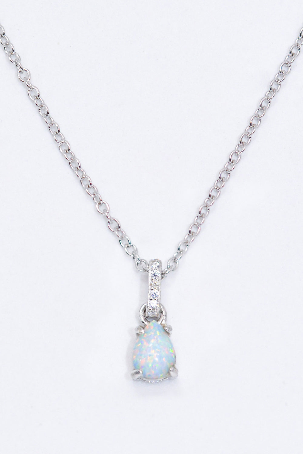 Opal Pendant 925 Sterling Silver Chain-Link Necklace Silver One Size
