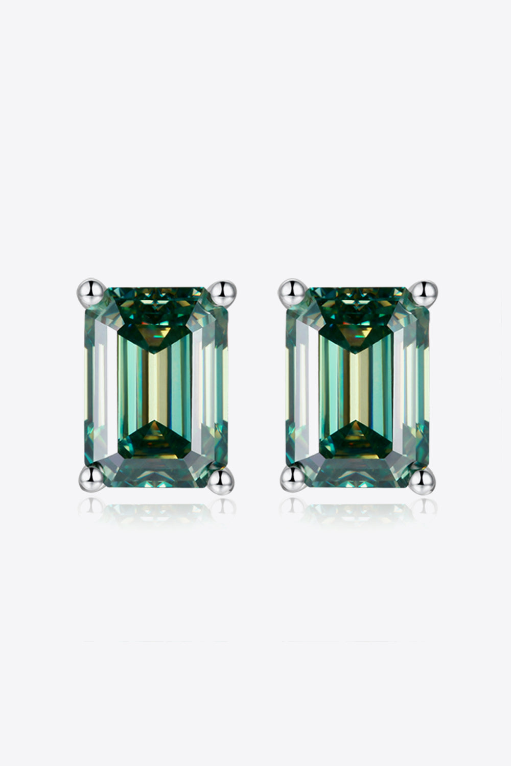 2 Carat Moissanite Stud Earrings in Green Green One Size