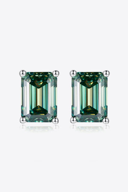 2 Carat Moissanite Stud Earrings in Green Green One Size