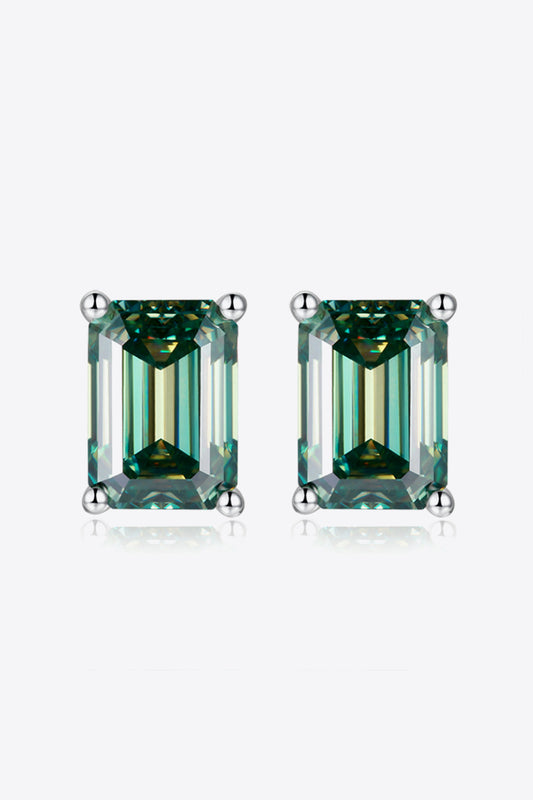 2 Carat Moissanite Stud Earrings in Green Green One Size