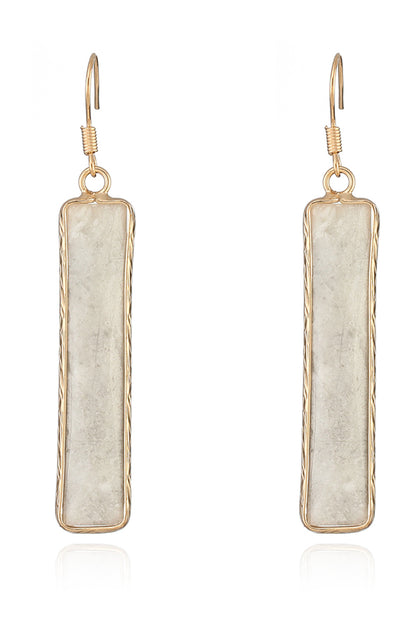 Natural Stone Drop Earrings Beige One Size
