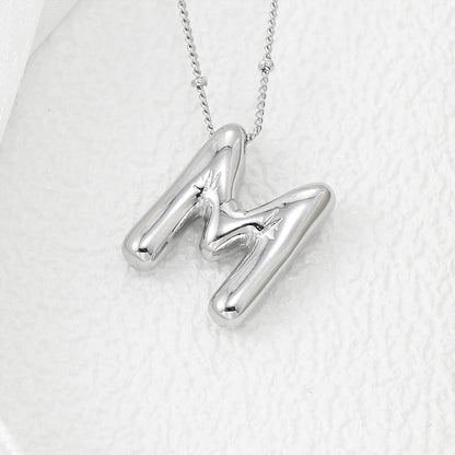 Copper Bubble Letter Pendant Necklace Style M One Size