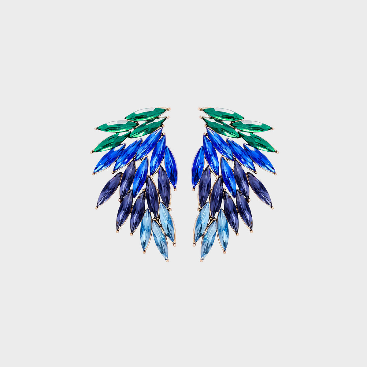 Alloy Acrylic Wing Earrings Royal Blue One Size