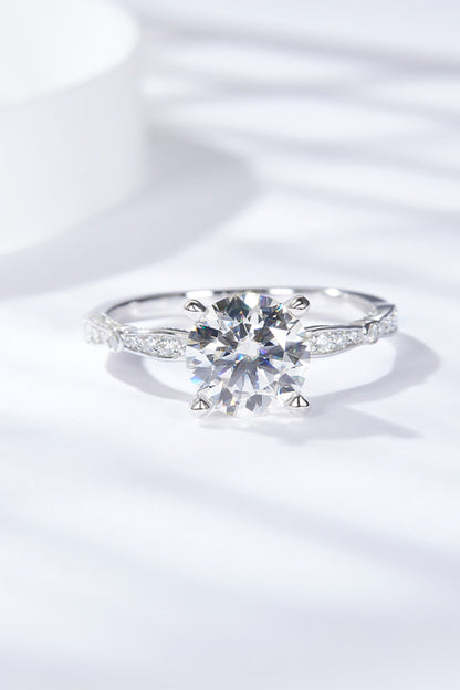 1.5 Carat Moissanite Side Stone Ring Silver