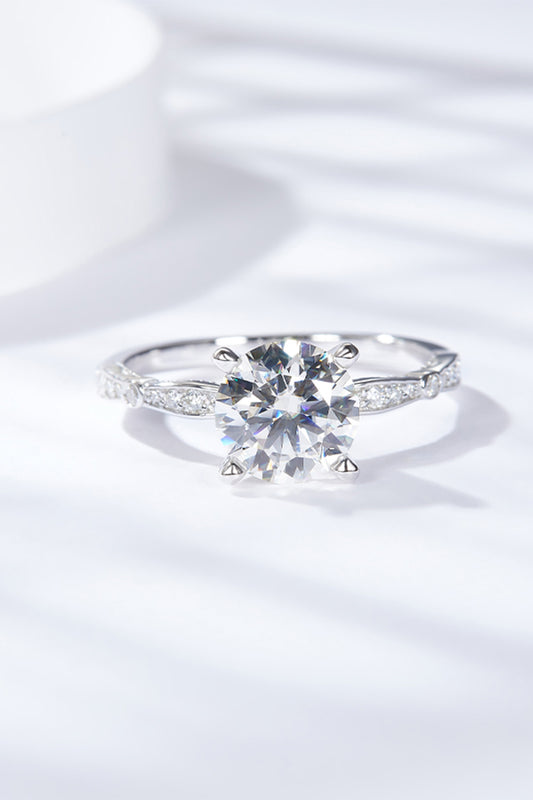 1.5 Carat Moissanite Side Stone Ring Silver