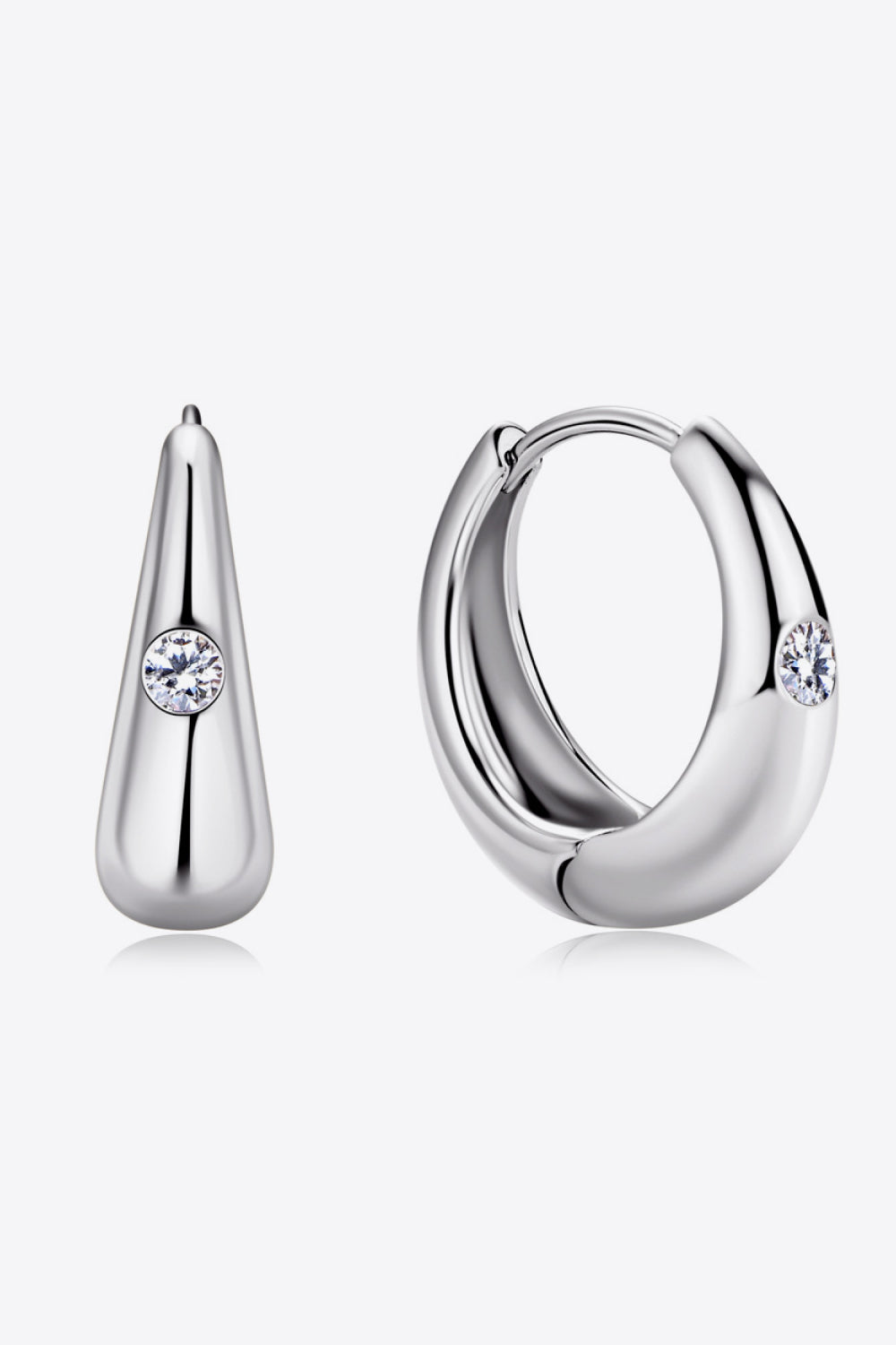 Moissanite 925 Sterling Silver Earrings Silver One Size