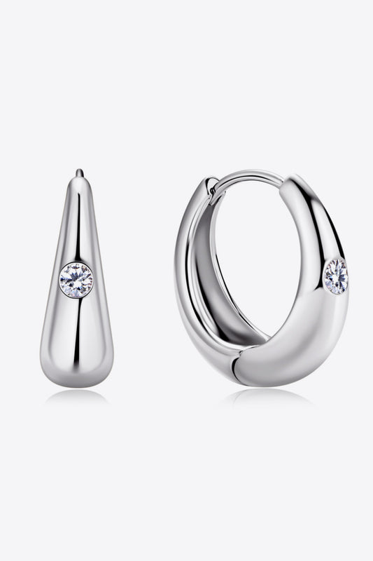 Moissanite 925 Sterling Silver Earrings Silver One Size