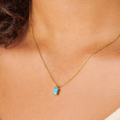 Titanium Steel Inlaid Zircon Pendant Necklace Style L One Size