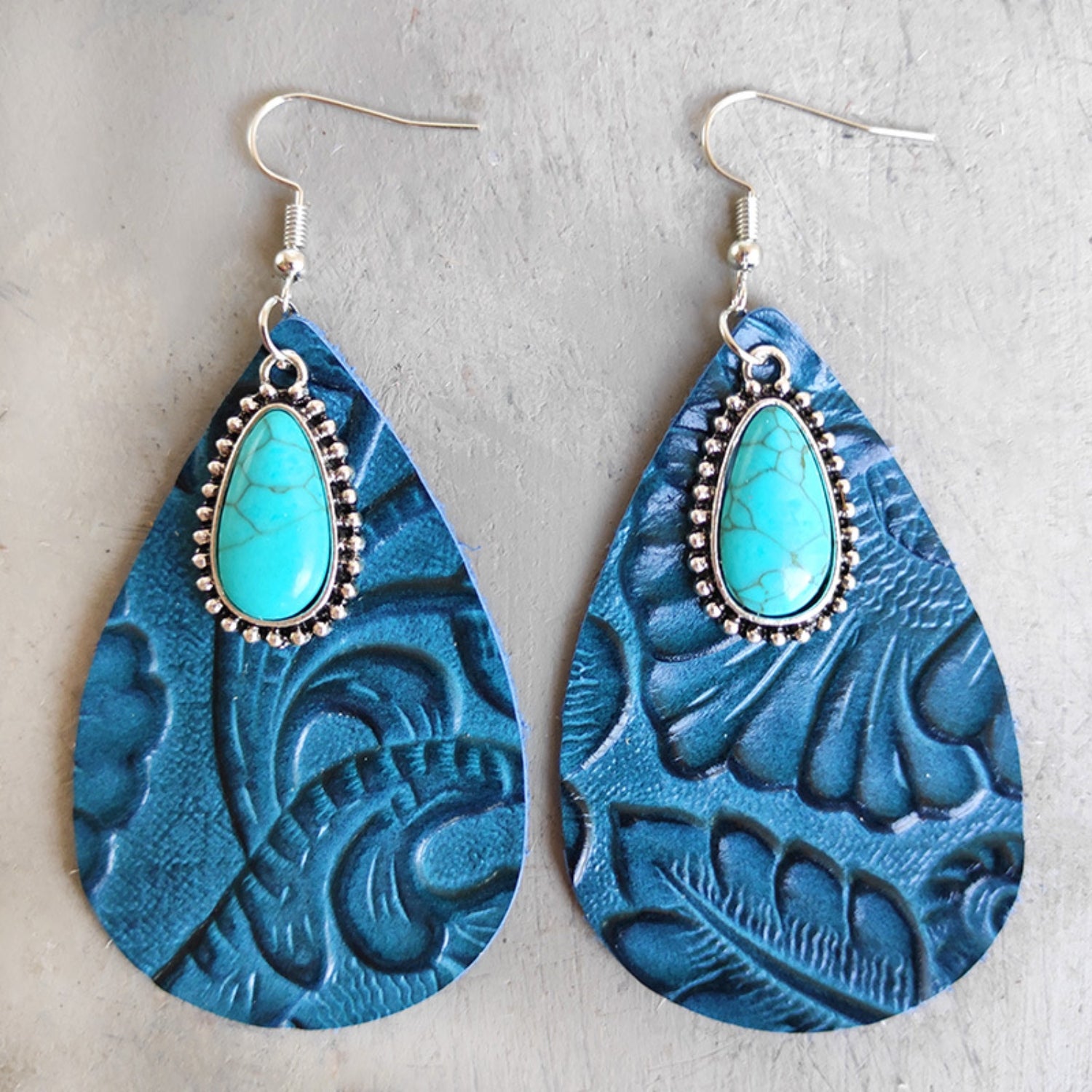 Artificial Turquoise Teardrop Earrings Turquoise One Size