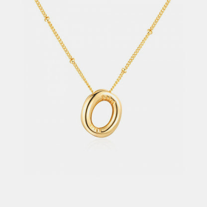 Gold-Plated Bubble Initial Necklace Style O One Size