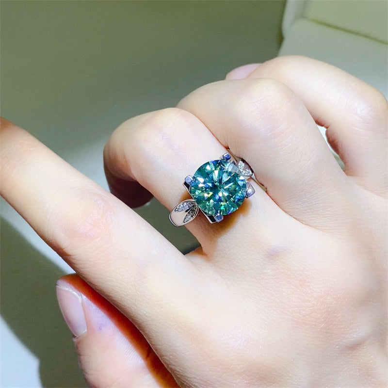 5 Carat Moissanite Zircon 925 Sterling Silver Ring Silver