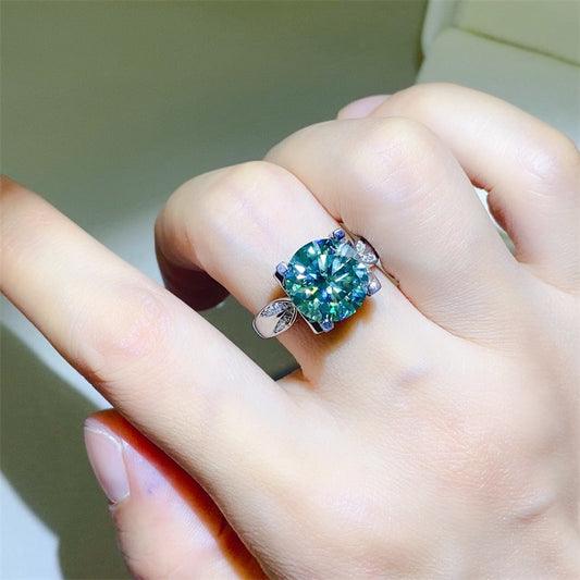 5 Carat Moissanite Zircon 925 Sterling Silver Ring Silver