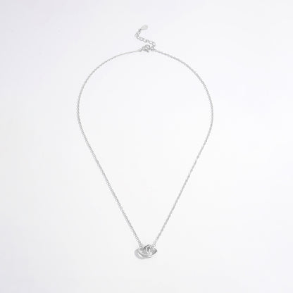 925 Sterling Silver Inlaid Zircon Heart Necklace