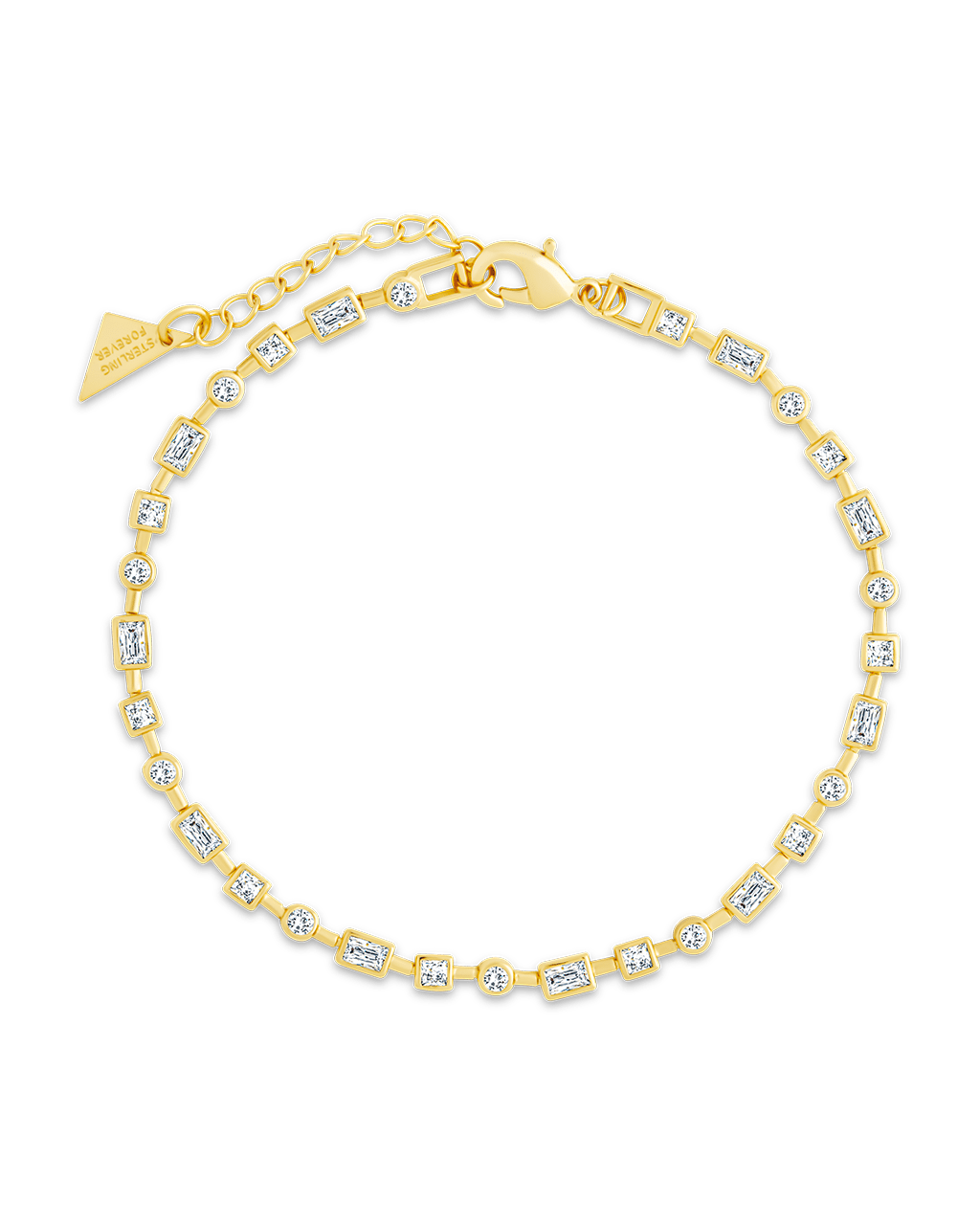 Camden CZ Staggered Tennis Bracelet Gold