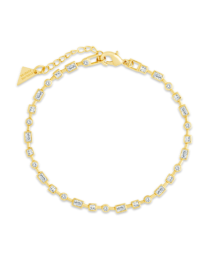 Camden CZ Staggered Tennis Bracelet Gold