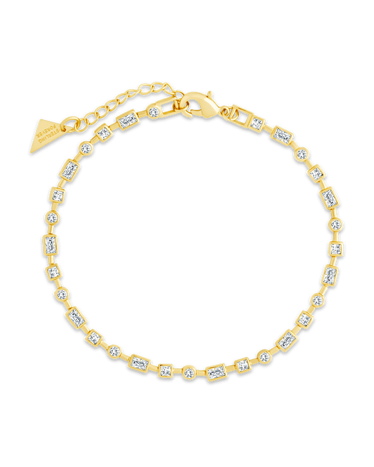 Camden CZ Staggered Tennis Bracelet Gold